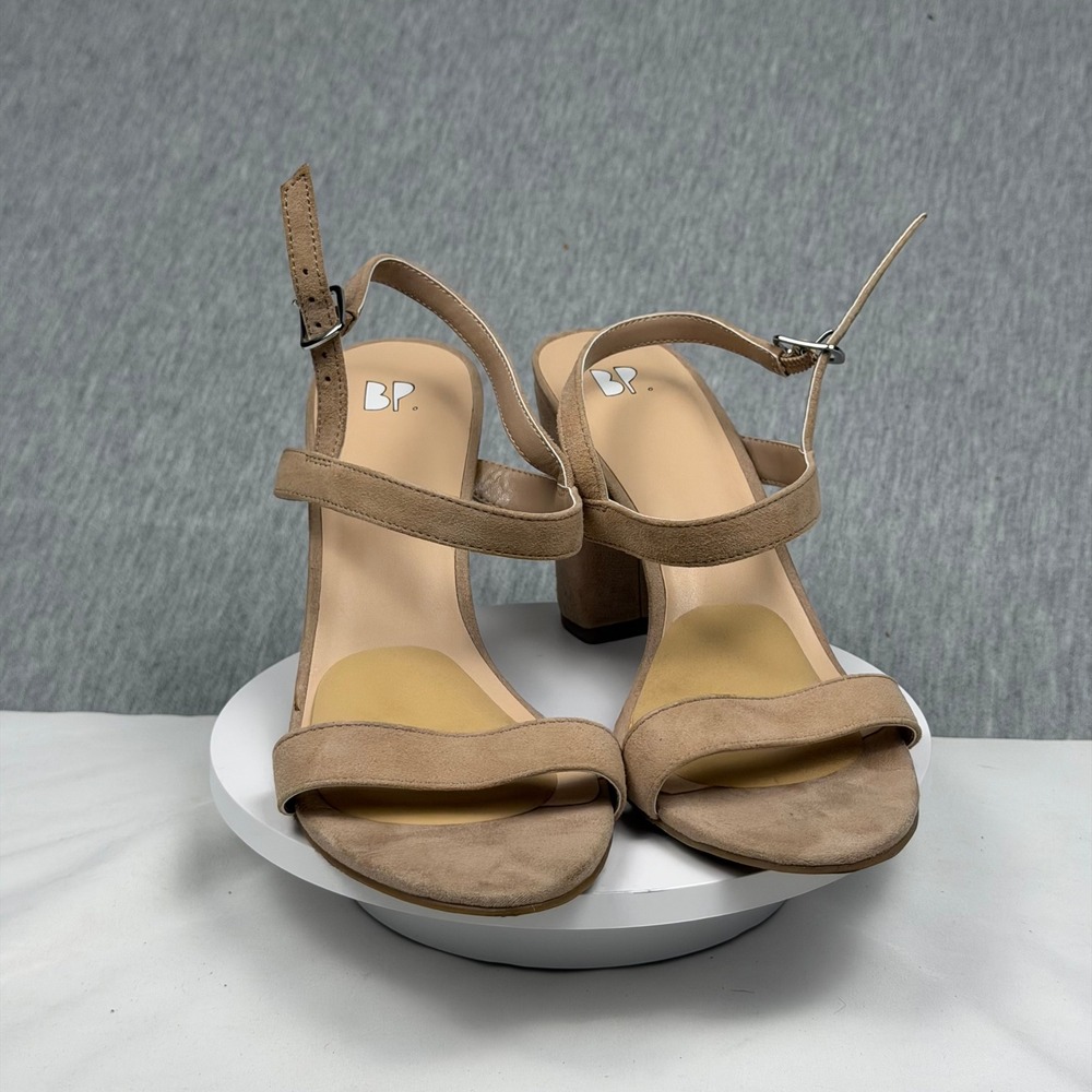 BP Lula-Lea Blush Suede Block Heel Sandals Womens 9.5 M BPLULA-LEA